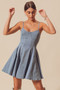 SO ME A Line Fit and Flare Denim Mini Dress