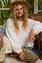 POL Round Neck Fringed Hem Sweater