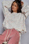POL Round Neck Fringed Hem Sweater