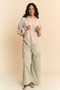 Davi & Dani Lace Patchwork Bottom Opening Adjustable Pants