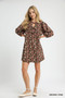 Umgee Floral Tie-Neck Babydoll Dress