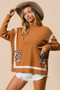 BiBi Mock Neck Sweater with Leopard Pocket
