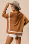 BiBi Mock Neck Sweater with Leopard Pocket