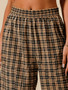 SO ME Check Plaid Wide Leg Pants with Big Patch Pockets
