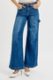 RISEN Full Size High Rise Wide Leg Patch Detailed Jeans Plus Size