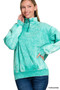 Zenana Acid Wash Fleece Quarter Zip Sweatshirt