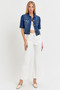 RISEN Puffed Short Sleeve Crop Denim Jackets