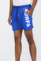 WEIV Men's Full Size Letter Graphic Drawstring Swim Shorts Plus Size
