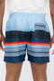 WEIV Men's Full Size Striped Drawstring Swim Shorts Plus Size