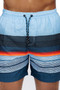 WEIV Men's Full Size Striped Drawstring Swim Shorts Plus Size