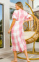BiBi Front Tied Puff Sleeve Checkered Dress with Cut Out Detail