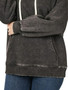 Zenana Acid Wash Fleece Hoodie with Drawstring