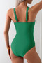 One Piece Cross Lace Adjustable Straps Swimsuits