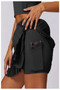 Pleated Solid Wide Waistband Sports Pocket Skirt
