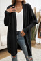 Knit Open Front Bishop Sleeves Pockets Cardigan
