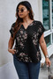 Plus Size Floral Print V Neck Loose Blouse​