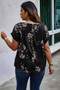 Plus Size Floral Print V Neck Loose Blouse​