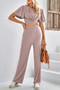 Two Pieces Solid Outfit Loose High Waist Sets