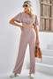 Two Pieces Solid Outfit Loose High Waist Sets