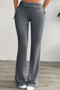 Pleated Solid Waist Band Fit Pants