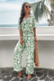 Print Front Button Two Pieces Blouse Sets
