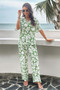 Print Front Button Two Pieces Blouse Sets