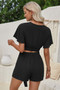 Two Pieces Cross Knot Elastic Waist Soild Sets