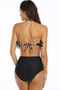Halter Ruffle High Waisted Leaves Print Swimsuit