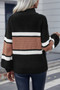 Half Zipper Strip Knit Loose Fit Sweater