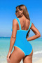 Stripe Sweetheart Neckline One Piece Swimsuit