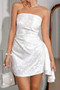 Solid Off Shoulder Strapless Satin Short Dress