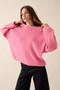 Solid Rib-Knit Oversized Boatneck Sweater​