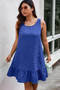 Plus Solid Ruffle Hem Hollow Out Sleeveless Dress