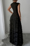 Solid V Neck Ruched Texture Splice Sleeveless Dress