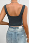 Solid Elastic Sleeveless Low Back Hot Top