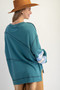 Color Mix Embroidered Washed Pullover​​
