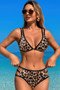 Two Pieces Color Block Cut Out Back Knot Bikini