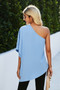 One Shoulder Solid Loose Top