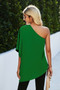 One Shoulder Solid Loose Top