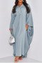Plain V Neck Loose Fit Shift Maxi Dress