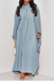 Plain V Neck Loose Fit Shift Maxi Dress