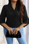 Plus V Neck Ruffle Half Sleeves Loose Blouse