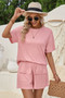 Two Pieces Pocket Trim Solid Loose Fit Sets