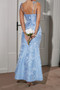 Solid Floral Jacquard Satin Prom Full Dress