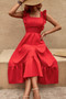 Sleeveless Ruffle Cross Open Back Knot Fit Dress​