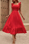 Sleeveless Ruffle Cross Open Back Knot Fit Dress​