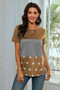Round Neck Short Sleeve Print Top