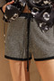 Striped Knit Wide-Leg Drawstring Sweater Shorts​​