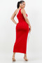 One Shoulder Side Slit Tie-Up Maxi Dress