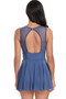Solid Color Block Sleeveless Fit Ruffle Swimsuits